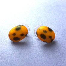 Load image into Gallery viewer, Spotted Wildcat Oval Button Stud Earrings