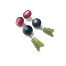 Load image into Gallery viewer, Cranberry Quiver Moonglow Statement Earrings *
