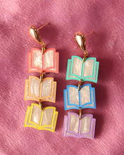 Load image into Gallery viewer, Rainbow Dangling Books Earrings