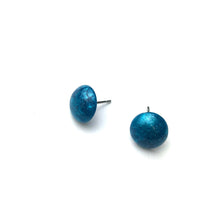 Load image into Gallery viewer, Peacock Capiz Glow Retro Button Stud Earrings