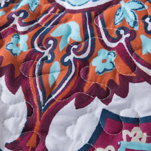 Load image into Gallery viewer, DaDa Bedding Bohemian Summertime White Blue Floral Paisley Bedspread Set (KSX-003)