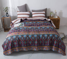 Load image into Gallery viewer, DaDa Bedding Southwestern Aztec Bohemian Desert Tribal Quilted Bedspread Set (KSX-002)