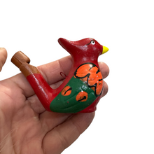 Load image into Gallery viewer, Clay Water Whistle Bird (Red crest)