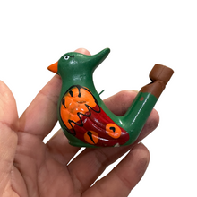 Load image into Gallery viewer, Clay Water Whistle Bird (Dark green crest)