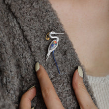 Load image into Gallery viewer, The Egret - Boulder Opal Diamond Sapphire Pendant &amp; Brooch 18k Gold