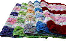 Load image into Gallery viewer, Tache Super Absorbent Purple and Pink Striped Microfiber Wild Flower Floor Mats / Rugs