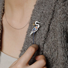 Load image into Gallery viewer, The Egret - Boulder Opal Diamond Sapphire Pendant &amp; Brooch 18k Gold