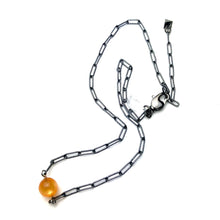 Load image into Gallery viewer, Tangerine Orange Moonglow Bauble Paperclip Necklace