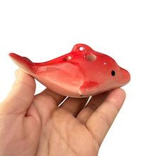 Load image into Gallery viewer, Ceramic Dolphin Ocarina Red