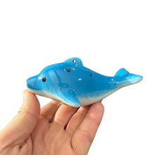 Load image into Gallery viewer, Ceramic Dolphin Ocarina Sky Blue