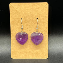 Load image into Gallery viewer, Amethyst Dreamy Heart Earrings