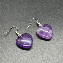 Load image into Gallery viewer, Amethyst Dreamy Heart Earrings