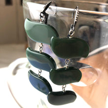 Load image into Gallery viewer, Forest Green Bling Swish Moonglow Statement Earrings *