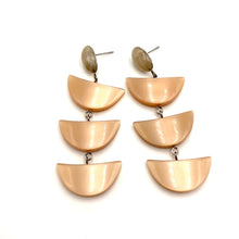 Load image into Gallery viewer, Champagne Beige Crescent Moonglow Earrings *