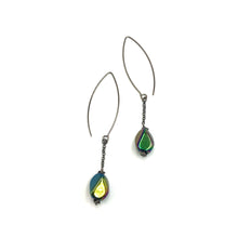 Load image into Gallery viewer, Black Iris RainChain Drop Earrings