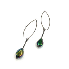 Load image into Gallery viewer, Black Iris RainChain Drop Earrings