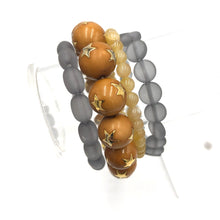 Load image into Gallery viewer, Caramel &amp; Grey Star Stack &amp; Stretch Bracelets Set