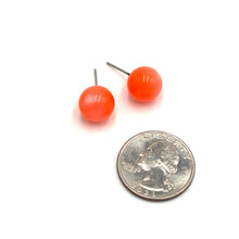 Load image into Gallery viewer, Neon Melon Moonglow Ball Stud Earrings - 12mm