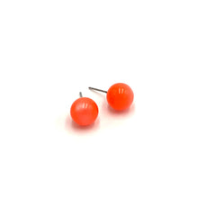 Load image into Gallery viewer, Neon Melon Moonglow Ball Stud Earrings - 12mm