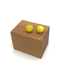Load image into Gallery viewer, Sunshine Yellow Moonglow Ball Stud Earrings - 12mm
