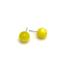 Load image into Gallery viewer, Sunshine Yellow Moonglow Ball Stud Earrings - 12mm