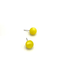 Load image into Gallery viewer, Sunshine Yellow Moonglow Ball Stud Earrings - 12mm