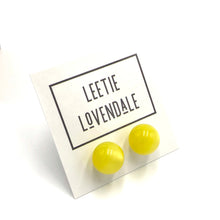 Load image into Gallery viewer, Sunshine Yellow Moonglow Ball Stud Earrings - 12mm