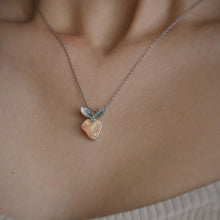 Load image into Gallery viewer, Radish Elegance - Fire Opal Diamond Tsavorite Pendant 18K White Gold