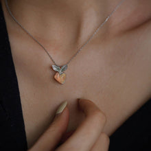 Load image into Gallery viewer, Radish Elegance - Fire Opal Diamond Tsavorite Pendant 18K White Gold