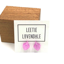 Load image into Gallery viewer, Lilac Moonglow Shield Stud Earrings