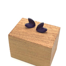 Load image into Gallery viewer, Deep Purple Moonglow Ivy Leaf Stud Earrings