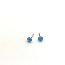 Load image into Gallery viewer, Blue Frosted Glow Mini Retro Button Stud Earrings