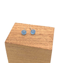 Load image into Gallery viewer, Blue Frosted Glow Mini Retro Button Stud Earrings
