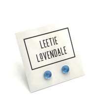Load image into Gallery viewer, Blue Frosted Glow Mini Retro Button Stud Earrings