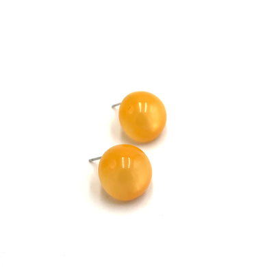 Tangerine Moonglow Retro Button Stud Earrings