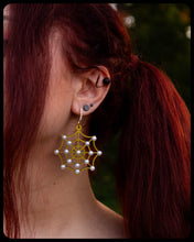 Load image into Gallery viewer, Gem Web Statement Earrings