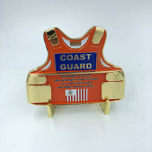 Load image into Gallery viewer, H-015 &amp; H-016 Coast Guard Set: Coastie Body Armor Medallion and Flag Challenge Coin USCG