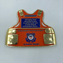 Load image into Gallery viewer, H-015 &amp; H-016 Coast Guard Set: Coastie Body Armor Medallion and Flag Challenge Coin USCG