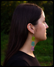 Load image into Gallery viewer, Glittering Rainbow Ghosts - Dangle Earrings