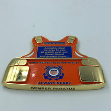 Load image into Gallery viewer, H-015 &amp; H-016 Coast Guard Set: Coastie Body Armor Medallion and Flag Challenge Coin USCG