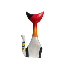 Load image into Gallery viewer, Wooden Cat Modern Tribal Figurine Style
