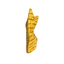 Load image into Gallery viewer, Wooden Yellow Curious  Cat Decoration Figurine