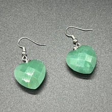 Load image into Gallery viewer, Green Aventurine Lucky Heart Earrings