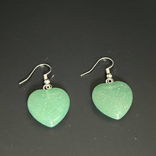 Load image into Gallery viewer, Green Aventurine Lucky Heart Earrings