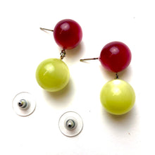 Load image into Gallery viewer, Cranberry and Butter Moonglow Lollipop Drop Earrings