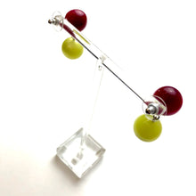 Load image into Gallery viewer, Cranberry and Butter Moonglow Lollipop Drop Earrings