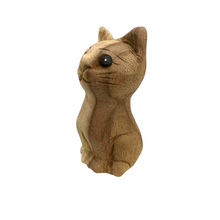 Load image into Gallery viewer, Wooden Waiting Cat Figurine Decoration