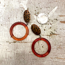 Load image into Gallery viewer, Leopard Print Tortoise Donut Drop Earrings