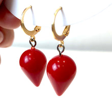 Load image into Gallery viewer, Cherry Red Mondo Spike Cuff Hoops