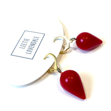Load image into Gallery viewer, Cherry Red Mondo Spike Cuff Hoops